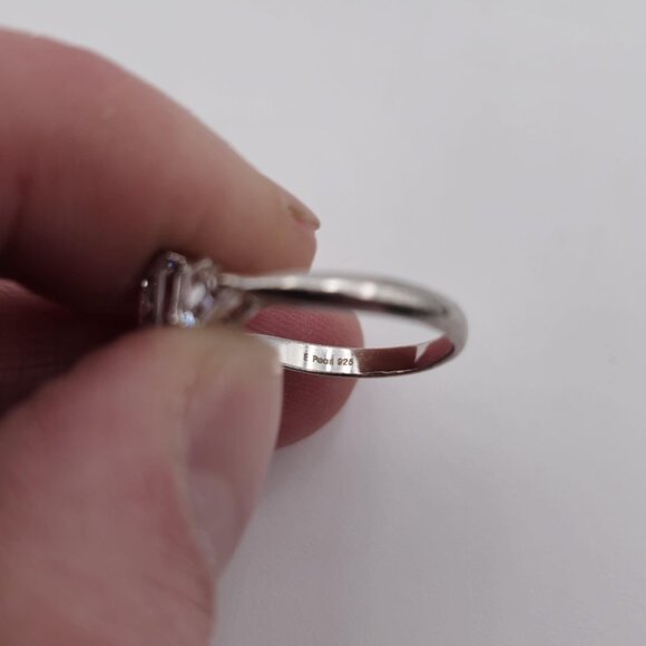 Size 6 Sterling Silver Square Fancy Cubic Zirconia Band Ring A2747 - Picture 7 of 10